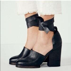 Black Leather Women's Heels